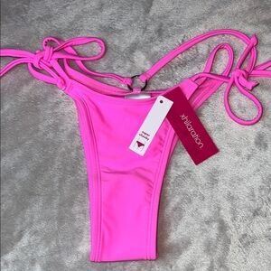NWT Xhilaration Hot Pink Side Tie Cheeky Bikini Bottom Juniors Small 0-2